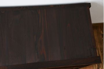 アンティーク家具　アンティーク　古い木製のモールガラス戸水屋箪笥サイドボード