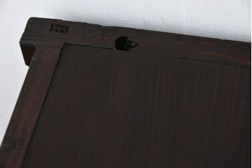 アンティーク家具　アンティーク　古い木製のモールガラス戸水屋箪笥サイドボード