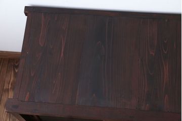 アンティーク家具　古民具・骨董　モールガラス入り!前面欅材の和製アンティーク収納棚