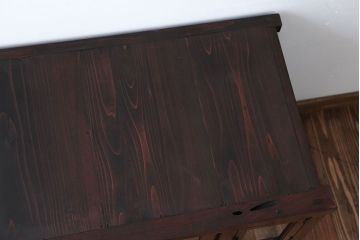 アンティーク家具　古民具・骨董　モールガラス入り!前面欅材の和製アンティーク収納棚