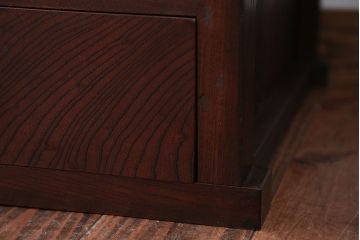 アンティーク家具　古民具・骨董　モールガラス入り!前面欅材の和製アンティーク収納棚