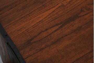 アンティーク家具　アンティーク　古い木製の和風な鉄脚ローボード