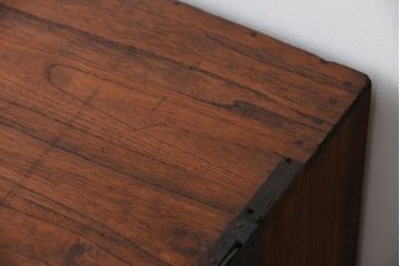 アンティーク家具　アンティーク　古い木製の和風な鉄脚ローボード