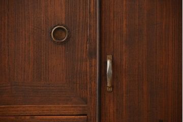 アンティーク家具　アンティーク　古い木製の和風な鉄脚ローボード