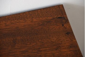 アンティーク家具　アンティーク　モールガラス入り!古い木製の脚付き引き戸収納棚