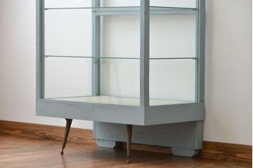 レトロ家具　昭和レトロ　かわいい鉄脚!アンティークオープンラックショーケース