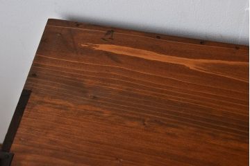 アンティーク家具　アンティーク　古い木製の和風な鉄脚ローボード(2)