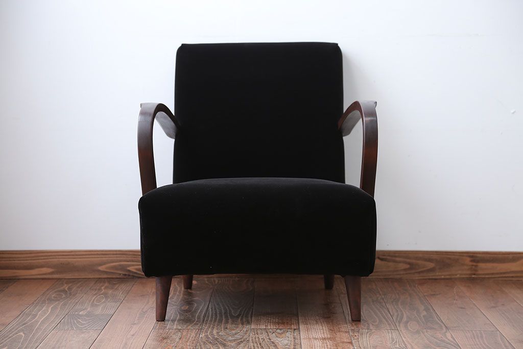 アンティーク家具　アンティーク　シンプルでシックな1人掛け曲げ木アームソファ(1)