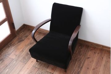 アンティーク家具　アンティーク　シンプルでシックな1人掛け曲げ木アームソファ(1)