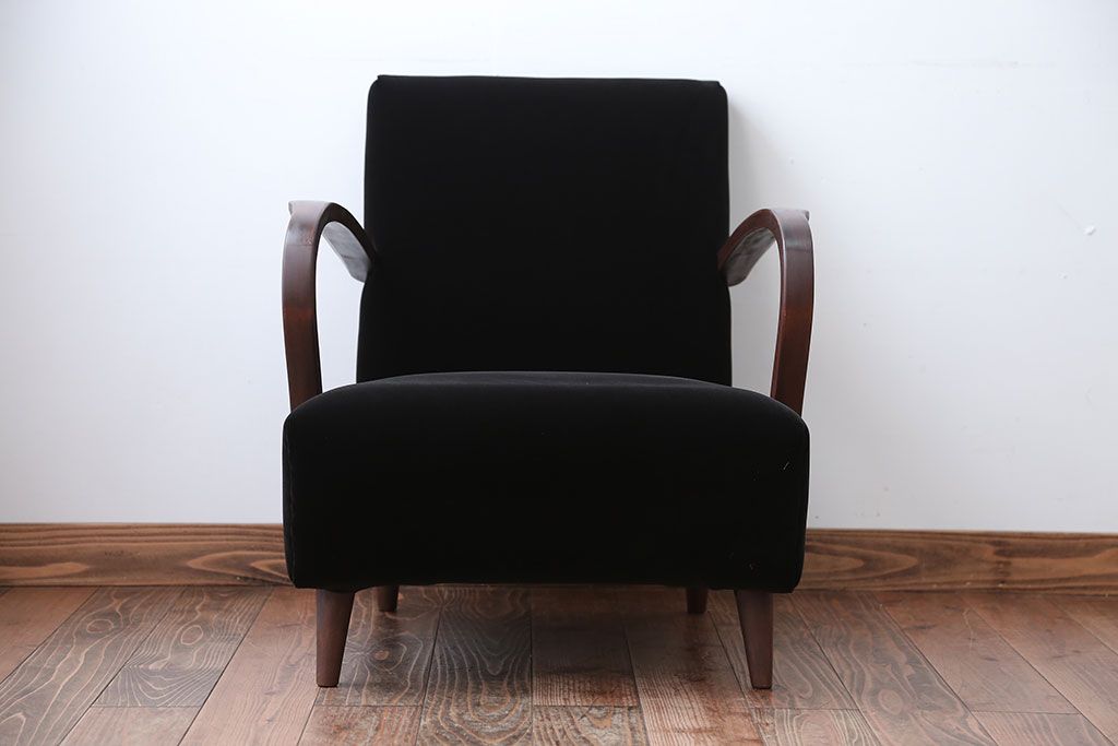 アンティーク家具　アンティーク　シンプルでシックな1人掛け曲げ木アームソファ(2)