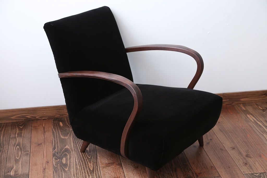 アンティーク家具　アンティーク　シンプルでシックな1人掛け曲げ木アームソファ(2)