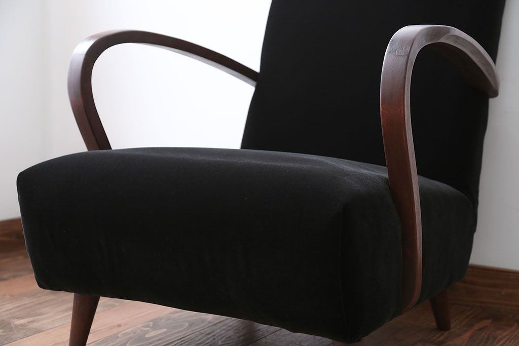 アンティーク家具　アンティーク　シンプルでシックな1人掛け曲げ木アームソファ(2)