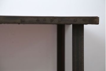 ラフジュ工房オリジナル　古材天板の6人用鉄脚ダイニングテーブル