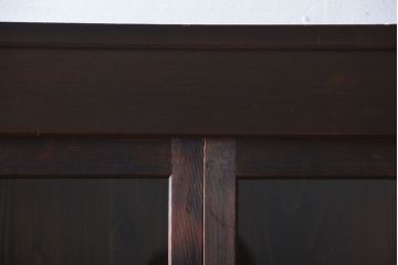 アンティーク家具　古民具・骨董　高級!4枚引き戸の重ね収納棚(水屋箪笥)