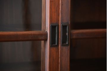 アンティーク家具　古民具・骨董　高級!4枚引き戸の重ね収納棚(水屋箪笥)