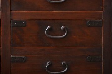 アンティーク家具　古民具・骨董　高級!4枚引き戸の重ね収納棚(水屋箪笥)