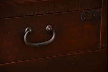 アンティーク家具　古民具・骨董　高級!4枚引き戸の重ね収納棚(水屋箪笥)