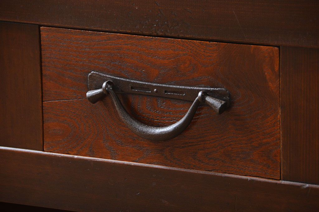 アンティーク家具　古民具・骨董　脚付き!時代箪笥テレビボード(水屋箪笥、ローボード、テレビ台、キャビネット、収納棚)(1)