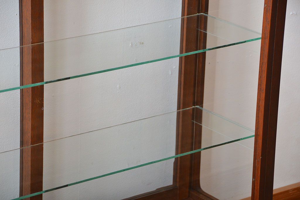 アンティーク家具　大正ロマン　モダンな薄型アンティークガラスケース(ショーケース)