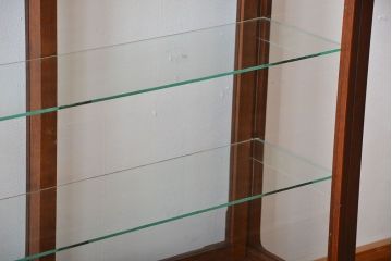 アンティーク家具　大正ロマン　モダンな薄型アンティークガラスケース(ショーケース)