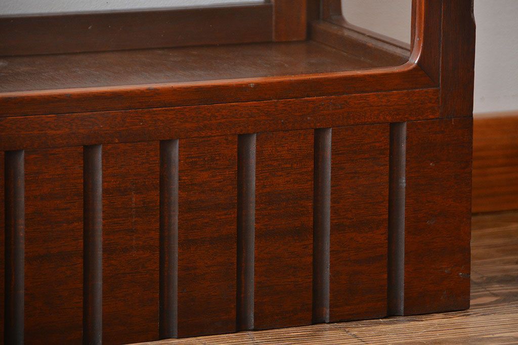 アンティーク家具　大正ロマン　モダンな薄型アンティークガラスケース(ショーケース)