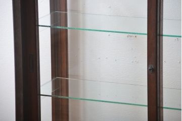 アンティーク家具　大正ロマン　モダンな薄型アンティークガラスケース(ショーケース)