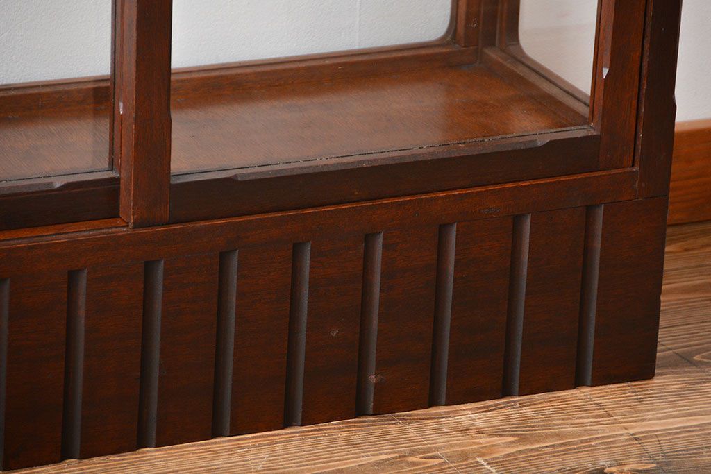 アンティーク家具　大正ロマン　モダンな薄型アンティークガラスケース(ショーケース)