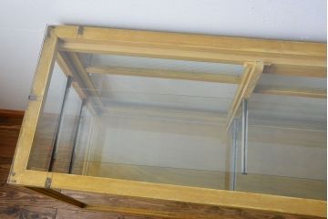 レトロ家具　昭和レトロ　古い木製のアンティークガラスケース(ショーケース)