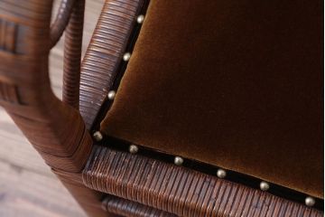 アンティーク家具　大正ロマン　ラタン(籐)製のラグジュアリーなアームチェア(1)