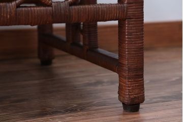 アンティーク家具　大正ロマン　ラタン(籐)製のラグジュアリーなアームチェア(1)