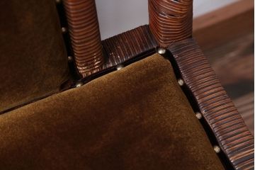 アンティーク家具　大正ロマン　ラタン(籐)製のラグジュアリーなアームチェア(2)