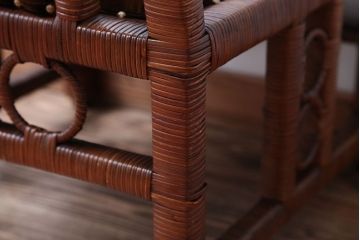 アンティーク家具　大正ロマン　ラタン(籐)製のラグジュアリーなアームチェア(2)