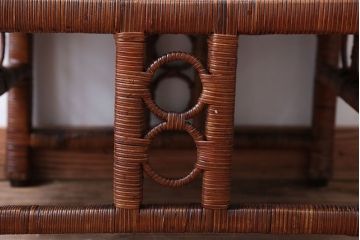 アンティーク家具　大正ロマン　ラタン(籐)製のラグジュアリーなアームチェア(2)