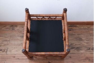 アンティーク家具　大正ロマン　ラタン(籐)製のラグジュアリーなアームチェア(2)