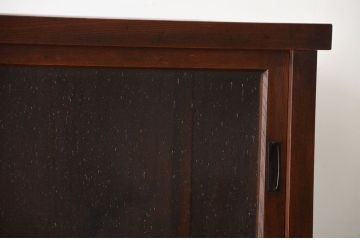 アンティーク家具　古民具・骨董　気泡ガラス入り!前面欅材のアンティーク水屋箪笥