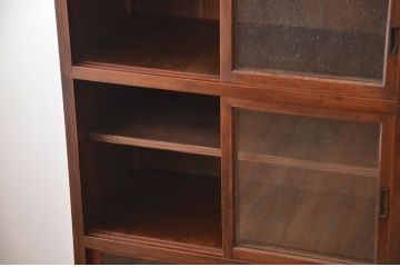 アンティーク家具　古民具・骨董　気泡ガラス入り!前面欅材のアンティーク水屋箪笥