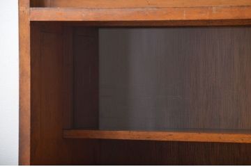 レトロ家具　昭和レトロ　モールガラス入り!古い木製のアンティーク食器棚(カップボード)
