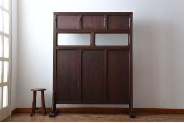 アンティーク雑貨　アンティーク ダイヤガラス入り!フック付きパーテーション(衝立て)