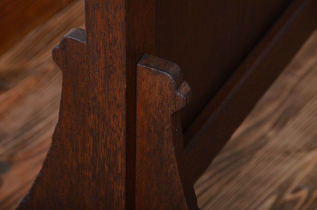 アンティーク雑貨　アンティーク ダイヤガラス入り!フック付きパーテーション(衝立て)