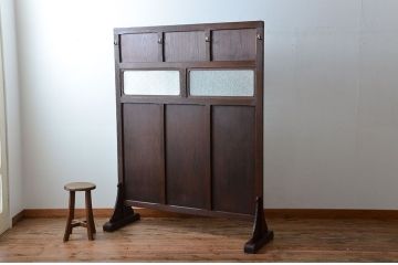 アンティーク雑貨　アンティーク ダイヤガラス入り!フック付きパーテーション(衝立て)