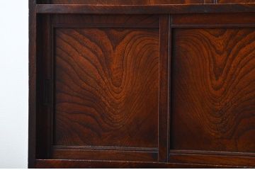 アンティーク家具　古民具・骨董　高級品!三方欅材の二段重ね三尺水屋箪笥