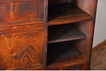 アンティーク家具　古民具・骨董　高級品!三方欅材の二段重ね三尺水屋箪笥