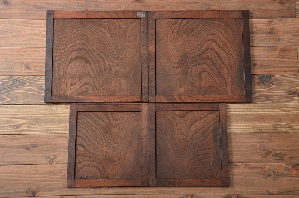 アンティーク家具　古民具・骨董　高級品!三方欅材の二段重ね三尺水屋箪笥