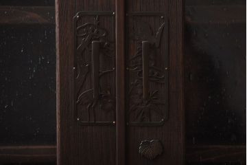 アンティーク家具　和製アンティーク　古い桐材の鉄脚付きローボード(1)