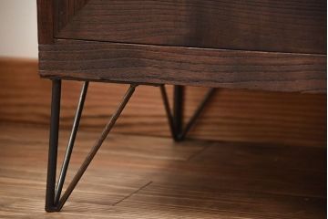 アンティーク家具　和製アンティーク　古い桐材の鉄脚付きローボード(2)