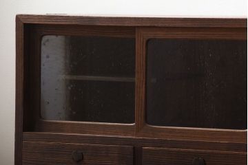 アンティーク家具　和製アンティーク　古い桐材の鉄脚付きローボード(3)