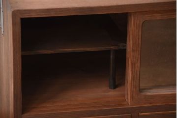 アンティーク家具　和製アンティーク　古い桐材の鉄脚付きローボード(3)