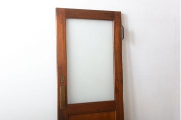 アンティーク　ダイヤガラス入り!古い木製の自由蝶番ドア