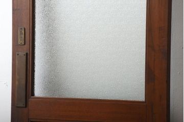 アンティーク　ダイヤガラス入り!古い木製の自由蝶番ドア