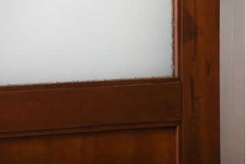 アンティーク　ダイヤガラス入り!古い木製の自由蝶番ドア